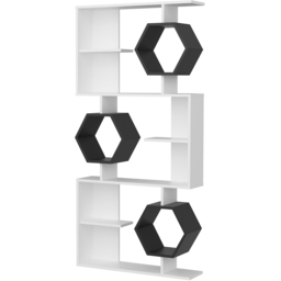Decorotika Darla 9 Shelf White and Anthracite Geometric Bookcase - Size: 171 x 90 x 24.6cm - Multi - Wilko - thumbnail 3