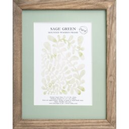 Sage Green Mounted Wooden Photo Frame Green 7 x 5in - The Port. Co Gallery - Wilko