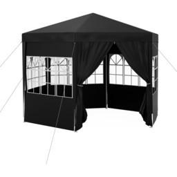 Outsunny 4m Black Gazebo Party Tent with 6 Removable Side Walls - Size: 4 x 4m - Wilko - thumbnail 3