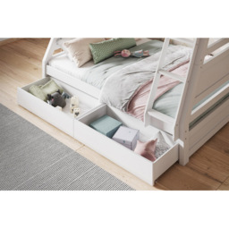 Flair Ollie Triple Sleeper White 2 Drawer Wooden Bunk Bed - Size: Single + Double - Wilko - thumbnail 4
