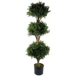 Leaf Buxus Triple Ball Artificial Tree 120cm - Size: 120 x 40 x 40cm - Green - Wilko - thumbnail 1