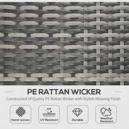 Outsunny Grey Rattan Folding Sun Lounger with Cushions - Size: 196 x 61 x 53cm - Wilko - thumbnail 5