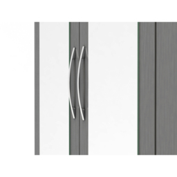 Seconique Nevada 3 Door 2 Drawer 3D Effect Grey Mirror Wardrobe - Size: 3 Door, 2 Drawer - Wilko - thumbnail 6