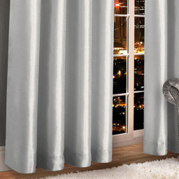 Intimates Belleza Silver Eyelet Curtains 229 x 229cm - Size: W 229 x D 229cm - Wilko - thumbnail 4