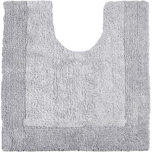 Allure Bath Fashions Elegance Dove Grey Reversible Pedestal Mat 53 x 55cm - Wilko - image 1