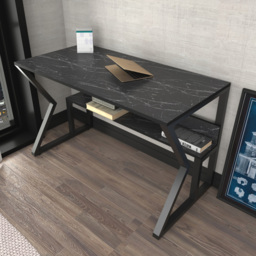 Decorotika Wake Single Shelf Computer Desk Black Marble Effect - Size: 72.8 x 120 x 60cm - Multi - Wilko - thumbnail 6