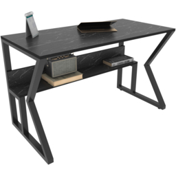 Decorotika Wake Single Shelf Computer Desk Black Marble Effect - Size: 72.8 x 120 x 60cm - Multi - Wilko - thumbnail 4