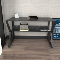 Decorotika Wake Single Shelf Computer Desk Black Marble Effect - Size: 72.8 x 120 x 60cm - Multi - Wilko - thumbnail 7
