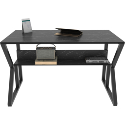 Decorotika Wake Single Shelf Computer Desk Black Marble Effect - Size: 72.8 x 120 x 60cm - Multi - Wilko - thumbnail 3