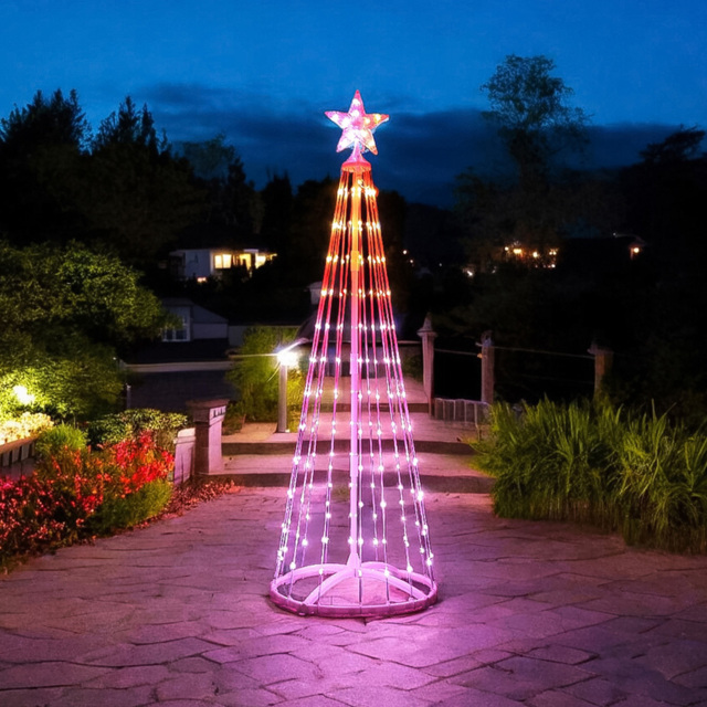 Xmas Haus 202 LED RBG Tree 1.5m - Size: 53 x 150 x 53cm - White - Wilko - image 1
