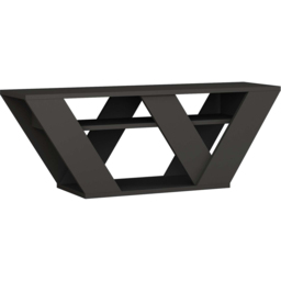 Decortie Pipralla 2 Shelf Anthracite Modern TV Unit - Size: 40 x 110 x 30cm - Black - Wilko - thumbnail 7