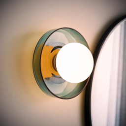ValueLights Newbury Jade Green Glass Shade Flush Wall Light with Bulb 2 Pack - Size: 15 x 28 x 25cm - Wilko - thumbnail 7
