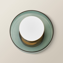 ValueLights Newbury Jade Green Glass Shade Flush Wall Light with Bulb 2 Pack - Size: 15 x 28 x 25cm - Wilko - thumbnail 5