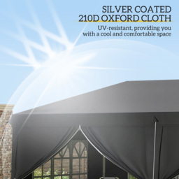 Outsunny 3 x 6m Black Pop Up Gazebo with Sides - Wilko - thumbnail 7