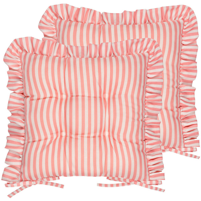 Wylder Millie Pink Ruffle Seat Pad 40 x 40cm 2 Pack - Wilko - image 1