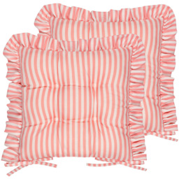 Wylder Millie Pink Ruffle Seat Pad 40 x 40cm 2 Pack - Wilko - thumbnail 1