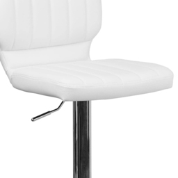 FWStyle Set of 2 White Faux Leather Bar Stool - Wilko - thumbnail 5