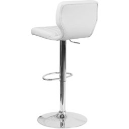 FWStyle Set of 2 White Faux Leather Bar Stool - Wilko - thumbnail 4