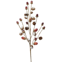 The Christmas Gift Co Acorn and Pinecone Branch Decoration - Size: 68 x 6 x 20cm - Brown - The Christmas Gift Co. - Wilko - thumbnail 3