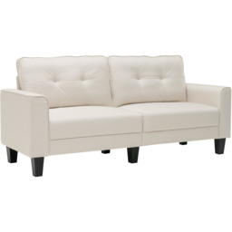 Costway 2 Seater Beige Corner Sofa with Cushions - Cream - Wilko - thumbnail 3