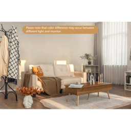 Costway 2 Seater Beige Corner Sofa with Cushions - Cream - Wilko - thumbnail 7