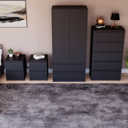 Vida Designs Denver Black 4 Piece Bedroom Furniture Set - Wilko - thumbnail 6