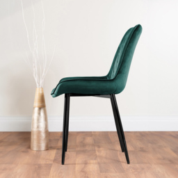 Furniturebox Arona Cesano 4 Seater Round Dining Set Green and Black - Grey - Wilko - thumbnail 5