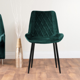 Furniturebox Arona Cesano 4 Seater Round Dining Set Green and Black - Grey - Wilko - thumbnail 4