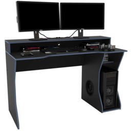 Enzo Gaming Computer Desk Black and Dark Blue - Size: 59 x 130 x 92cm - Birlea - Wilko - thumbnail 4