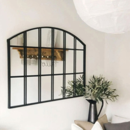 Arched Framed Wall Mirror 110 X 70Cm - Size: 70 x 110 x 2cm - Black - Living and Home - Wilko - thumbnail 7