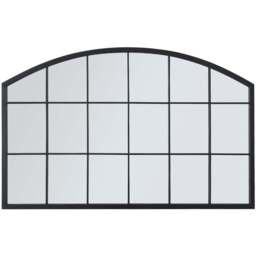Arched Framed Wall Mirror 110 X 70Cm - Size: 70 x 110 x 2cm - Black - Living and Home - Wilko