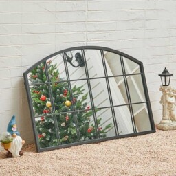 Arched Framed Wall Mirror 110 X 70Cm - Size: 70 x 110 x 2cm - Black - Living and Home - Wilko - thumbnail 3