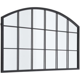 Arched Framed Wall Mirror 110 X 70Cm - Size: 70 x 110 x 2cm - Black - Living and Home - Wilko - thumbnail 4