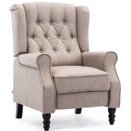 Furniture Online Althorpe Pumice Wing Back Leather Recliner Chair - Size: 108 x 73 x 91cm - Wilko - thumbnail 3