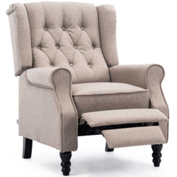 Furniture Online Althorpe Pumice Wing Back Leather Recliner Chair - Size: 108 x 73 x 91cm - Wilko - thumbnail 4