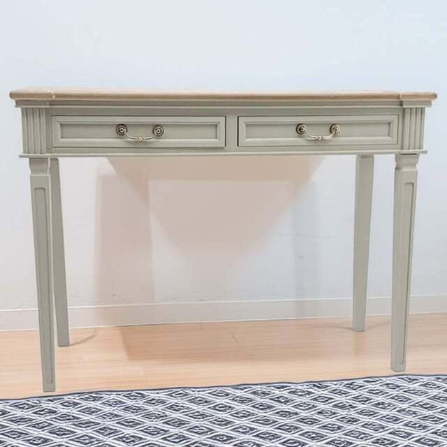 Acacia Home 2 Drawer Cream Wooden Hall Table - Size: 78 x 90 x 40cm - Wilko - image 1