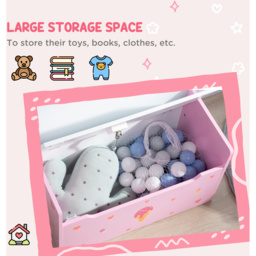 Playful Haven Pink Kids Storage Bench - Size: 60 x 30 x 50cm - Wilko - thumbnail 6