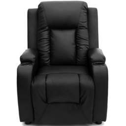 Furniture Online Oscar Black Bonded Leather Pushback Recliner Chair with Cupholders - Size: 104 x 82 x 88cm - Wilko - thumbnail 4