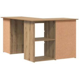vidaXL 2 Door 4 Drawer L-Shape Corner Desk Artisan Oak - Size: 76 x 145 x 100cm - Brown - Wilko - thumbnail 7