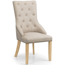 Julian Bowen Set of 2 Loire Button Back Chair - Cream - Wilko - thumbnail 4