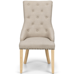 Julian Bowen Set of 2 Loire Button Back Chair - Cream - Wilko - thumbnail 5