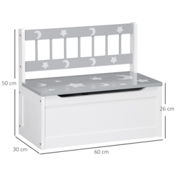Playful Haven Grey Kids Storage Bench - Size: 60 x 30 x 50cm - Wilko - thumbnail 7