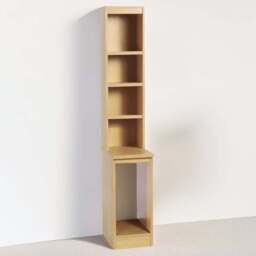 R White Cabinets 4 Shelf Desktop Tower Storage with Hutch Brown - Size: 182.8 x 30 x 54cm - Wilko - thumbnail 1