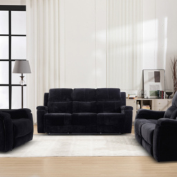 Ledbury 2 Seater Recliner Sofa Black - Wilko - thumbnail 6