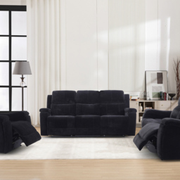 Ledbury 2 Seater Recliner Sofa Black - Wilko - thumbnail 5