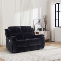 Ledbury 2 Seater Recliner Sofa Black - Wilko - thumbnail 4