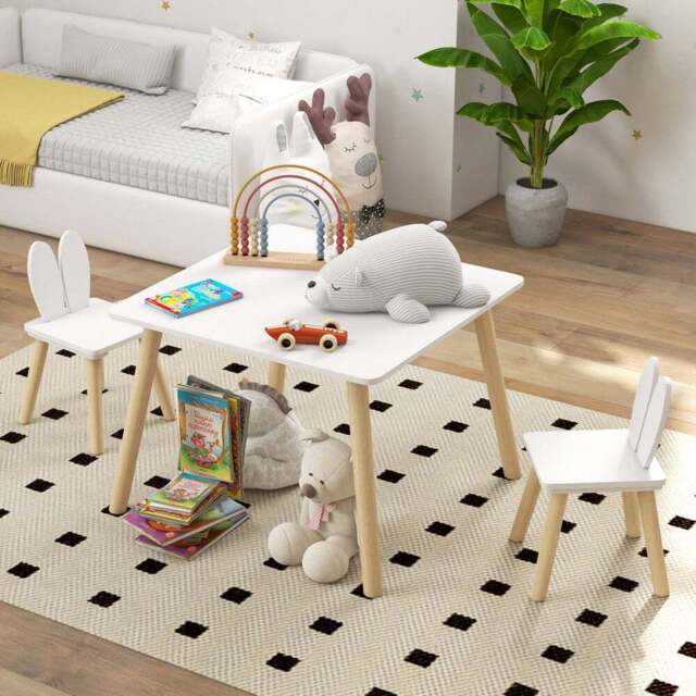 AIYAPLAY 2 Seater Kids Table and Chair Set - White - Wilko - image 1