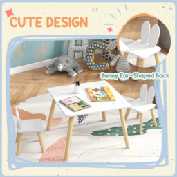 AIYAPLAY 2 Seater Kids Table and Chair Set - White - Wilko - thumbnail 5
