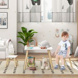 AIYAPLAY 2 Seater Kids Table and Chair Set - White - Wilko - thumbnail 4