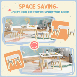 AIYAPLAY 2 Seater Kids Table and Chair Set - White - Wilko - thumbnail 7